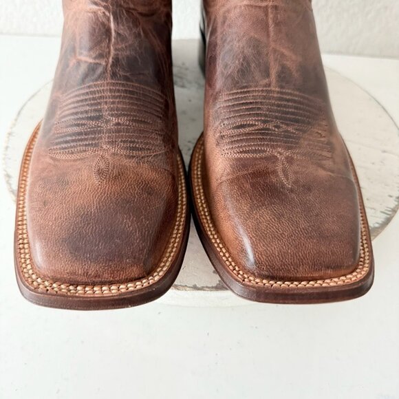 Rod Patrick Mens Cowboy Boots 15.5AAAA Perro Loco Brown Square Toe Western - Picture 7 of 12